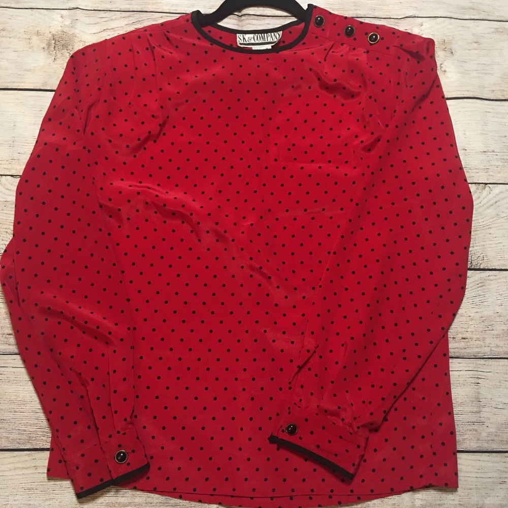 Vintage black polka dot shirt